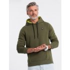 Men's hoodie with zippered pocket - olive V2 OM-SSNZ-22FW-006