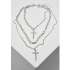 Urban Classics / Layering Cross Necklace silver