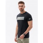 Men's printed cotton t-shirt - black V1 S1751
