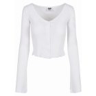Damski sweter // Urban classics Ladies Cropped Rib Cardigan white