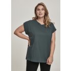 Damska bluzka z krótkim rękawem // Urban Classics Ladies Extended Shoulder Tee bottlegreen