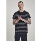 Męska bluzka z krótkim rękawem // Urban Classics Multicolor Stripe Tee black/grey/ultraviolet/white