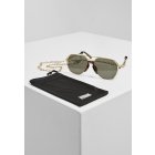 Okulary przeciwsłoneczne // Urban classics Sunglasses Karphatos with Chain gold