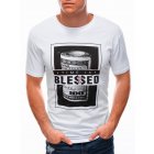 Men's printed t-shirt S1601 - white