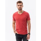 Men's plain t-shirt S1369 - red melange