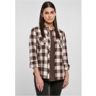 Urban Classics / Ladies Turnup Checked Flanell Shirt pink/brown