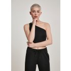 Damska bluzka bez rękawów // Urban classics Ladies Cropped Asymmetric Top black