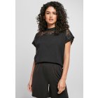 Damska bluzka z krótkim rękawem // Urban classics Ladies Short Oversized Lace Tee black